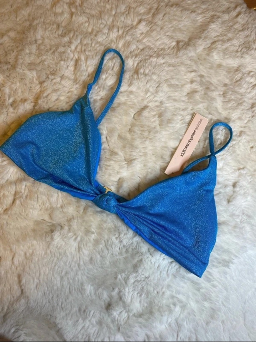 Aqua Shimmer Blue Bikini Top